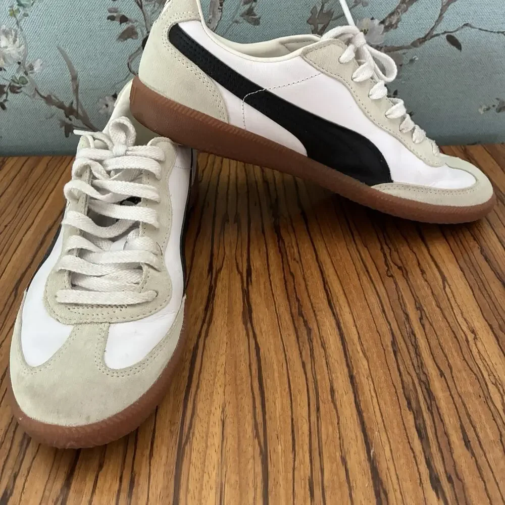Puma Super Liga OG Retro Mens Sneakers White Black Gum Sole 356999-12 Size 9